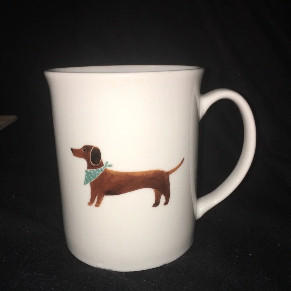 FRINGE STUDIO Dachshund Dog Porcelain Coffee Mug Cup